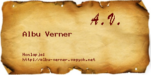 Albu Verner névjegykártya
